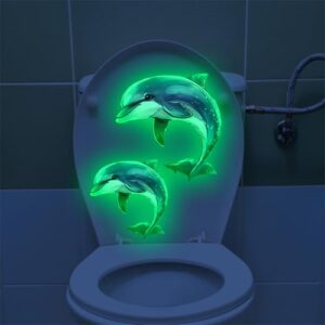 Selbstklebender Delfin-Toilettenaufkleber mit PVC-Material, wasserdicht und leicht zu reinigen für Kinderzimmer, Schlafzimmer oder Badezimmer