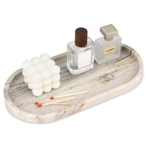 Naturbelassenes Marmor-Tablett mit einzigartiger Textur, ideal für Badezimmer und Küche als Deko-Stülle oder Arbeitsplatz