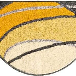 Duschmatte halbrund, rutschhemmend, Flauschiger Flor, pflegeleicht, für Fußbodenheizungen geeignet