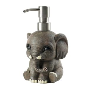 Elefanten-Shampoospender aus Kunstharz mit Edelstahlpumpe für Badezimmer und Küche, dekorativer Duschgelspender