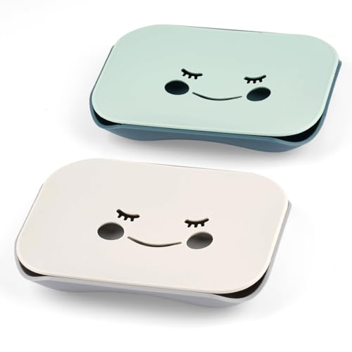 Seifenschale mit Ablauf - 2 Stück, Seifenablage für Badezimmer und Küche, hygienischer Seifenhalter für eine saubere Umgebung