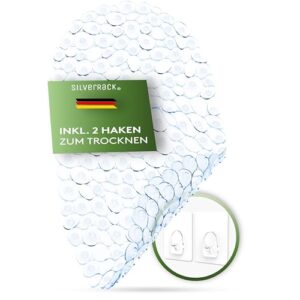 Badewannenmatte für eine sichere und komfortable Badewannerfahrung, Antirutschmatte mit transparenter Kiesel-Steinoptik, BPA-frei und schimmelresistent.