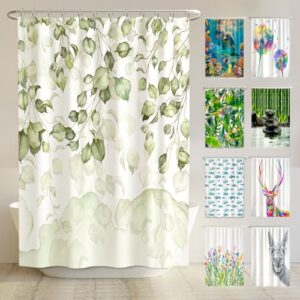 Hängender Duschvorhang mit Blumenmotiv, Anti-Schimmel und Wasserdicht