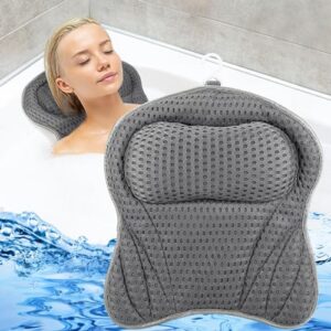 Badewannenkissen für die Badewanne, ergonomisches Badekissen mit 8 Saugnäpfen, Stützt Kopf, Nacken, Rücken, Home Spa und Wellnesscenter