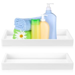 Badezimmer-Tablett aus weißem Silikon mit abgerundeten Kanten und weicher Oberfläche, ideal für die Aufbewahrung von Toilettenartikeln und Kosmetika