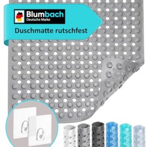 Blumbach Duschmatte, rutschfeste Antirutschmatte für Dusche und Badewanne, 100% BPA-frei, mit Haken zum Aufhängen, schimmelresistent und maschinenwaschbar