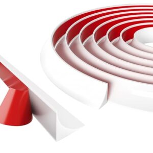 Silikon Schwallschutzleiste für Duschen, selbstklebend weiß, 2 Meter lang