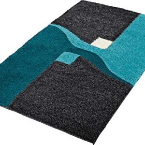 Badematte mit rutschhemmender Beschichtung, türkises Badteppich für Fußbodenheizungen geeignet, Erwin Müller Produkt