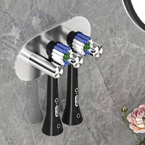 Zahnbürstenhalter für das Badezimmer, elektrische Zahnbürste Halter, Aufsteckbürsten Halterung, Selbstklebender Zahnbürstenkopf Halter ohne Bohren, Silber, Klein