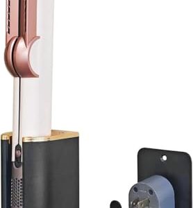 Glätteisen Halterung, Fönhalter ohne Bohren - elegante Lösung für Styling-Tools - kompatibel mit Airstraight Aluminium Halterung Schwarz