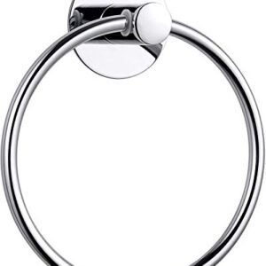 Handtuchhalter aus Edelstahl für Badezimmer und Küche, silberner Handtuchring mit runder Form und abgerundeten Ecken