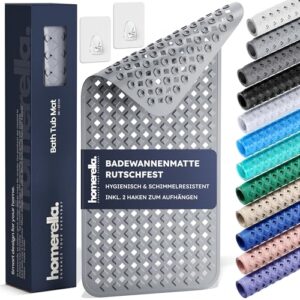 Badewannenmatte rutschfest, inkl. Haken, BPA frei, schimmelresistent und maschinenwaschbar für ein sicheres und hygienisches Bad