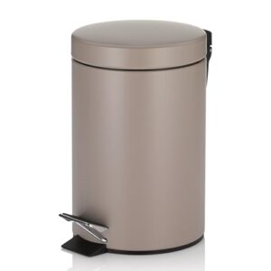 Kosmetikeimer aus braunem Metall mit 3-Liter-Fassungsvermögen, Badezimmer-Tretmülleimer mit Inneneimer und Tragegriff - perfekter Begleiter für das Bad