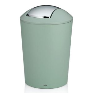 Kosmetikeimer 5 Liter mit Schwingdeckel und Kunststoff, grüner Mülleimer für Badezimmer