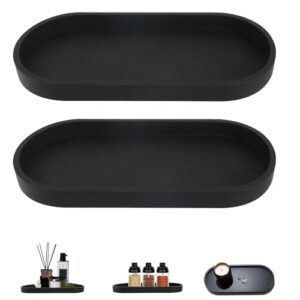 Schwarzes Oval-Badezimmer-Tablett aus Silikonmaterial, leicht zu reinigen, vielseitig einsetzbar, einfaches Design