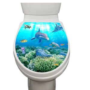 Toilettenaufkleber mit Unterwasserwelt-Design, wasserdicht und leicht abzuzeichnen. Ideal für Badezimmer und WC-Sitz.