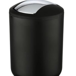 WENKO Kosmetikeimer Mod. Brasil S, 2 Liter Fassungsvermögen, Badezimmer-Mülleimer mit Schwingdeckel aus bruchsicherem Kunststoff und BPA-frei