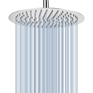 Kreisförmiger Hochdruck Duschkopf aus Edelstahl 304 für ein komfortables Duscherlebnis auch bei niedrigem Wasserdruck, installierbar an der Wand oder Decke