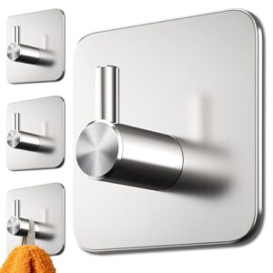 Praktische Edelstahl-Klebehaken ohne Bohren für Bad und Küche, wasserdicht und rostfrei