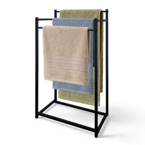 Badezimmer-Accessoire, Handtuchständer ohne Bohren, 3 Stangen, metallisch, rostfrei, Badezimmer und Gäste-WC einrichten