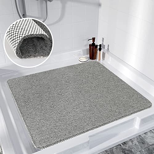 Antirutschmatte Dusche 60x60 cm, Weich Komfort, rutschfeste Duschmatten für Badewanne und Nassbereiche, Antibakterielle Badematte mit Ablauflöchern