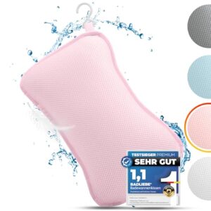Ergonomisches Badkissen mit rosa Farbe, ideal für den Nacken und Rücken bei der Entspannung in der Badewanne