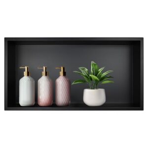 Duschnische in Edelstahl für Badezimmer, Wandnische ohne Fliesen, Duschabschluss mit Aufbewahrungsgelegenheit