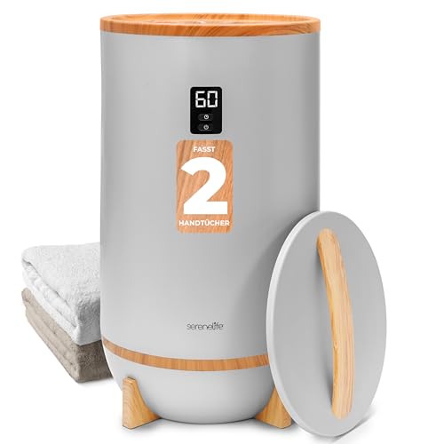 Elektrischer Handtuchwärmer für zwei Handtücher, modernes Design, Timer und Überhitzungsschutz