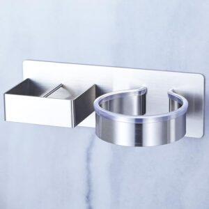 Föhnhalter für die Wand, ohne Bohren erforderlich. Selbstklebendes Design. Ideal für Haartrockner und Glätteisen.