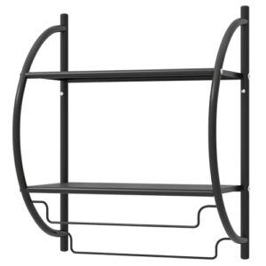 Effizientes Badezimmerregal mit 2 Ablagen und 2 Handtuchstangen, ideal für die Raumgestaltung im Badezimmer.