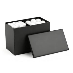 Ordnung am Schminktisch und im Bad: Elegante Box für Ohrstäbchen, Pads, Haargummi, Tampon oder weiteres Zubehör. Edelstahl-Wattestäbchen Behälter mit Deckel - perfekter Make Up Organizer.