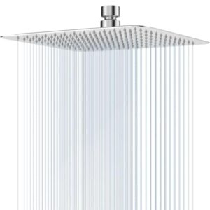 Quadratischer Regendusche aus Edelstahl 304, selbstreinigender Duschkopf mit Lufteinlasstechnologie und ultraschlanker Düse für optimale Wassereinsparung