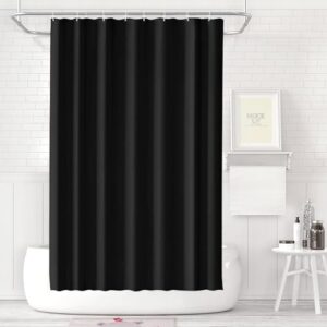 Badevorhang 120x200 cm aus PEVA Kunststoff für Bad, Duschvorhang mit hoher Wasserdichtigkeit und einfach zu reinigendem Design Schwarz