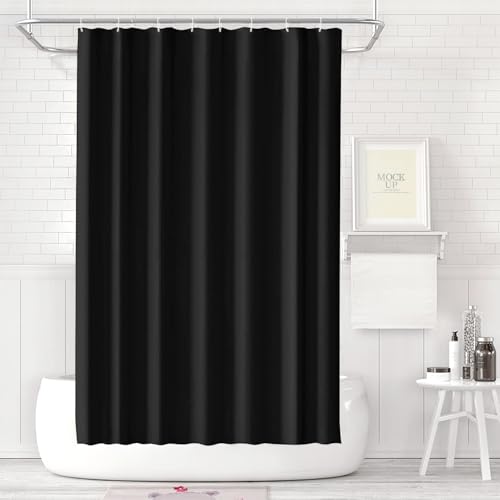 Badevorhang 120x200 cm aus PEVA Kunststoff für Bad, Duschvorhang mit hoher Wasserdichtigkeit und einfach zu reinigendem Design Schwarz