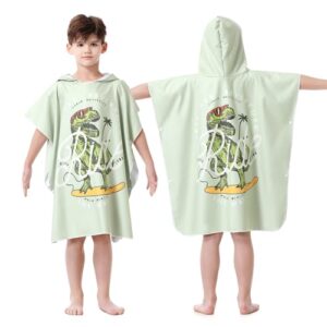 Badeponcho fuer Kinder mit Kapuze, Mikrofaser Handtuch Poncho fuer Maedchen und Jungen, weich und saugfähig Strandtuch Badetuch Badehandtuch fuer Badezimmer, Schwimmbad, Reisen
