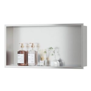 Wandnische Edelstahl Duschnische Einzelregal Lagerung für Badezimmer, 60 x 30 cm, gebürstet