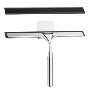 Effektiver Duschabzieher für ein sauberes Badezimmer, Radikor Edelstahl Duschabzieher mit Silikon, Duschwand Abzieher für Dusche und Badezimmer, hochwertiger 304er-Edelstahlmaterial