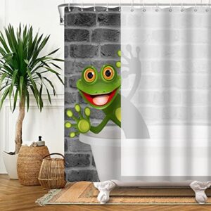 Frosch Duschvorhang, 122x183cm, Karikatur Tier Badezimmer Polyester Wasserdicht