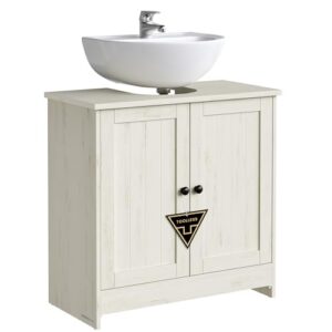 Badezimmerschrank mit verstellbarer Ablage und Toolless-Montage, vintageweiß