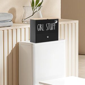 Praktische und dekorative Tampon-Aufbewahrungsbox im Badezimmer für Damen, Frauen und Mädchen. Geräumige Aufbewahrung mit Schublade für Hygieneartikel wie Tampons, Binden, Feuchttücher und mehr.