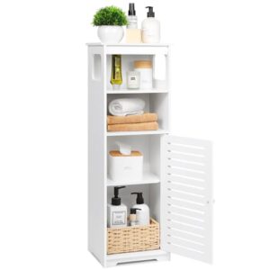 Wasserdichter Badezimmerschrank mit weißem Boden und stehendem Aufbewahrungsschrank, ideal für Badezimmer, Küche, Schlafzimmer oder Wohnzimmer