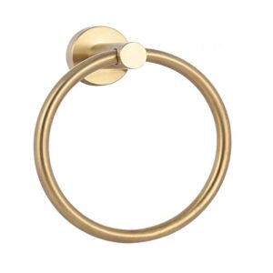 Gebürsteter Handtuchring aus Edelstahl, einfacher runder Handtuchhalter für Zeitgenössisches Bad und Küche, Wandmontierbar, goldener Finish
