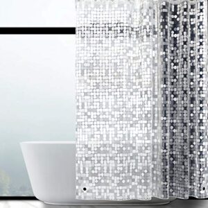 Transparenter Geometrischer Duschvorhang aus umweltfreundlichem Material EVA, antibakteriell und wasserdicht für eine gesunde Duscherfahrung.