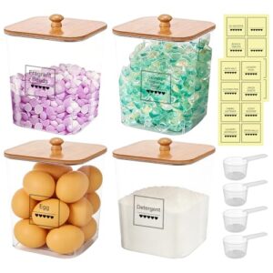 Transparenz Waschmittelbox mit Deckel und Luftdichtheit, ideal für die Aufbewahrung von Waschmitteln, Badebomben und Wäscheparfüm in der Waschkiste oder im Bad.