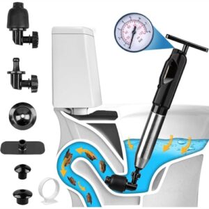 Rohrreiniger mit Druckluft, Abflussreiniger für Verstopfungen in Waschbecken, Toilette und Küche