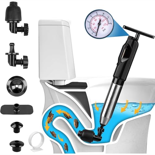 Rohrreiniger mit Druckluft, Abflussreiniger für Verstopfungen in Waschbecken, Toilette und Küche