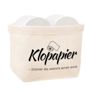 Praktische Toilettenpapier Aufbewahrung aus Stoff für das Badezimmer, lustige WC Papier Aufbewahrung mit Klorollenaufbewahrung, ideal für Gäste-WC oder Toilette