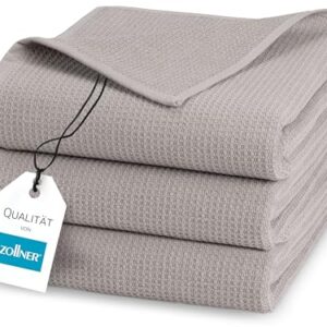 Duschtücher in 70x140 cm Größe, Baumwolle, grau, Zeitloses Waffelmuster, langlebige Handtücher mit Aufhänger für das Badezimmer