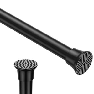 Verstellbare Gardinenstange aus hochwertigem Eisen ohne Bohren, geeignet für Badezimmer, Fenster, Küche und Schrank, Schwarz