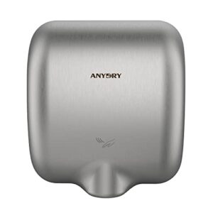 Anydry 2800 Klassisch Elektrischer Händetrockner, automatischer Trockenvorgang, Schnell-Trocknen, Wandmontage, Edelstahl, 1400-1650W
